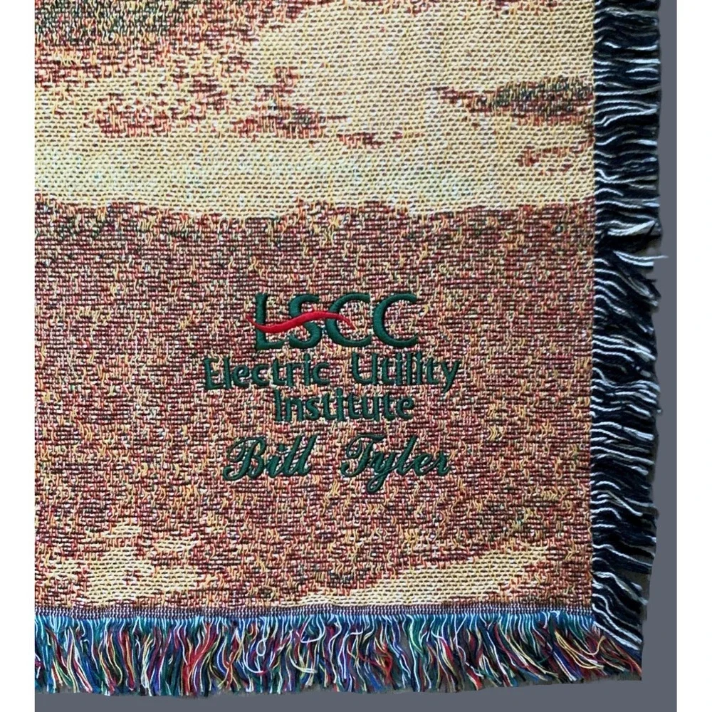 Electric LINEMEN Tapestry Throw Blanket Wall Hang LSCC Utility Bill Tyler 78x52
